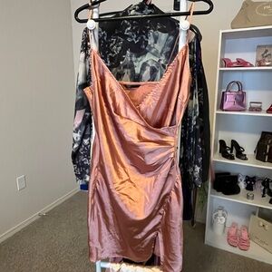 Elegant Satin Slip Dress in Copper